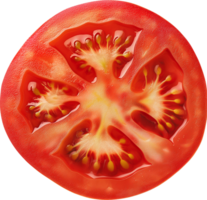 a delicious tomato slice isolated on a transparent background png