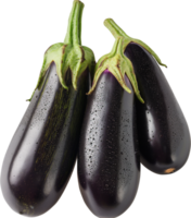 een stapel van aubergines geïsoleerd Aan een transparant achtergrond png