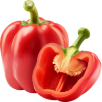Fresh Ripe Bell pepper isolated on a transparent background png