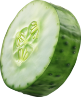 Cucumber round slice isolated on a transparent background png