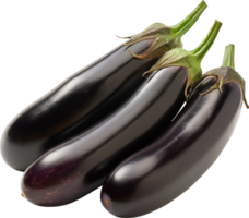 een stapel van aubergines geïsoleerd Aan een transparant achtergrond png