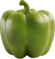 Fresh green bell pepper isolated on a transparent background png
