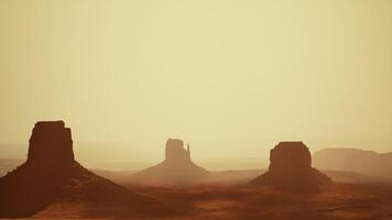 monument valley tribal park in fog photo