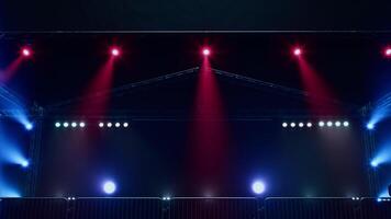 Free stage with lights from lighting devices photo