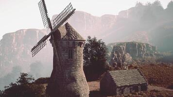 Scenic view of the old windmill of Collioure photo