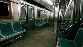 An empty subway car in the metro underground photo