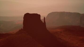 monument valley tribal park in fog photo