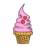 Cute ice cream pattern illustration for your design png