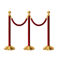 Stanchions with velvet ropes isolated on transparent background... png