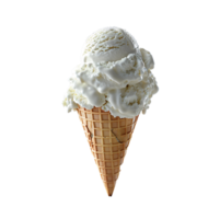 Ice cream in waffle cone on transparent background. Generative by AI png