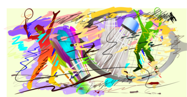 badminton ball sport art brush strokes style png