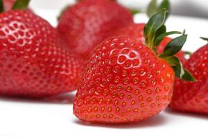 strawberry isolated on white. healthy food red strawberry.juicy straw group. 3 photo