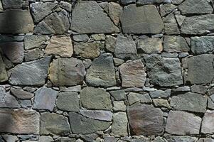 Roca pared textura antecedentes - gris Roca con diferente tamaño piedras 1 foto