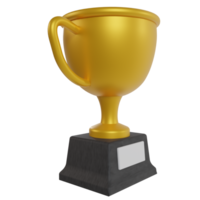 3d trophée tasse icône concept de champion et gagnant décerner. 3d illustration de prix et badges png