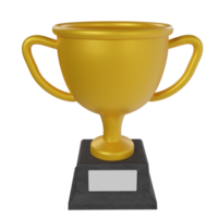 3d trophée tasse icône concept de champion et gagnant décerner. 3d illustration de prix et badges png