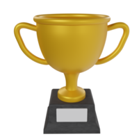 3d Trophäe Tasse Symbol Konzept von Champion und Gewinner vergeben. 3d Illustration von Preise und Abzeichen png