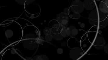 Elegant black and white minimalist geometric background with gently moving sphere and circle shapes. Full HD and looping textured geometric background. video