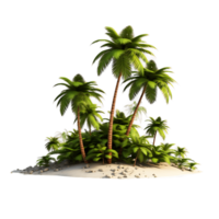 tropisch Glückseligkeit malerisch Palme Insel Silhouette Ausschnitte png
