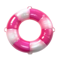 a pink and white life preserver on a transparent background AI-Generated png