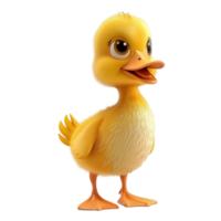 ein Karikatur Ente Stehen auf ein transparent Hintergrund KI-generiert png
