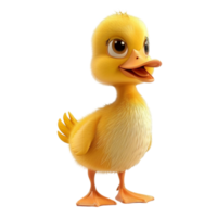 uma desenho animado Pato em pé em uma transparente fundo gerado por IA png