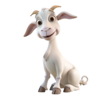 cartoon goat on transparent background AI-Generated png