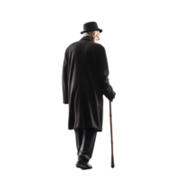 Senior Gentleman im klassisch schwarz Kleid png