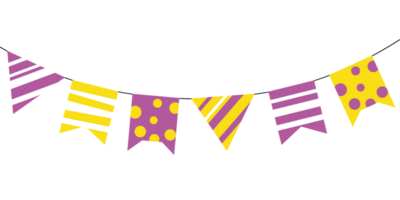 Garland isolated. Party flags for decoration birthday, carnival, party and festival. png
