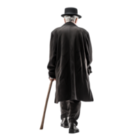 Senior Gentleman im klassisch schwarz Kleid png