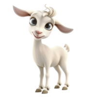 A Cartoon goat with big eyes and a big nose on transparent background. png