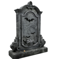 Halloween tombstone with bats and bats on transparent background. png