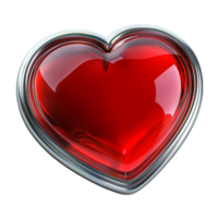 A Red heart shaped glass on a transparent background png