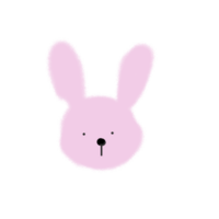 Pink bunny face cartoon. png