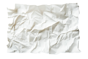 Crumpled paper sheet isolated on transparent background png