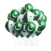 Pakistani flag balloons on transparent background png