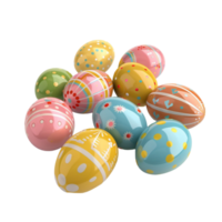 Generated AI easter eggs on transparent background png