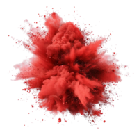 Generated AI red powder explosion on transparent background png