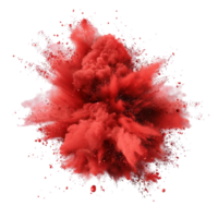 generiert ai rot Pulver Explosion auf transparent Hintergrund png