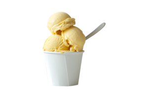 banane la glace crème scoop sur blanc Vide vide papier tasse png