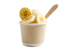 Banane Eis Sahne Scoop auf Weiß leer leeren Papier Tasse png