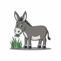 Cute cartoon funny donkey illustration for children. illustration of Cute cartoon funny donkey on white background. vector