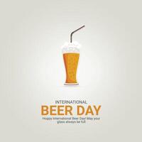internacional cerveza día creativo anuncios diseño. cerveza día elemento aislado en modelo para antecedentes. cerveza día póster, , ilustración. agosto 4. importante día vector