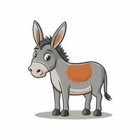 Cute cartoon funny donkey illustration for children. illustration of Cute cartoon funny donkey on white background. vector