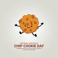 National Chocolate Chip Cookie Day Poster. Chocolate Chip Cookie element isolated on Template for background. Chocolate Chip Cookie creative ads, August 4. Important day vector