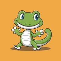 Lizard Gecko Animal flat illustration on white background vector