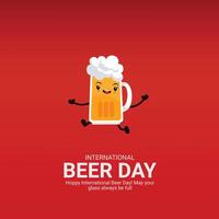 internacional cerveza día creativo anuncios diseño. cerveza día elemento aislado en modelo para antecedentes. cerveza día póster, , ilustración. agosto 4. importante día vector