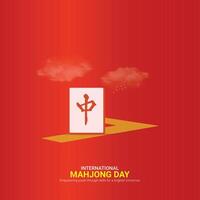 International Mahjong Day creative ads design. Mahjong Day icon isolated on Template for background. Mahjong ads Poster, August 1. Important day vector