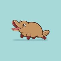 Cartoon platypus isolated on white background vector