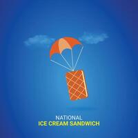 national ice cream sandwich day Design. ice cream sandwich icon isolated on Template for background. ice cream sandwichs creative ads Poster, August 2. Important day vector