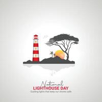 National Lighthouse Day creative ads design. Lighthouse Day element isolated on Template for background. Lighthouse Day Poster, , illustration, August 7. Important day vector